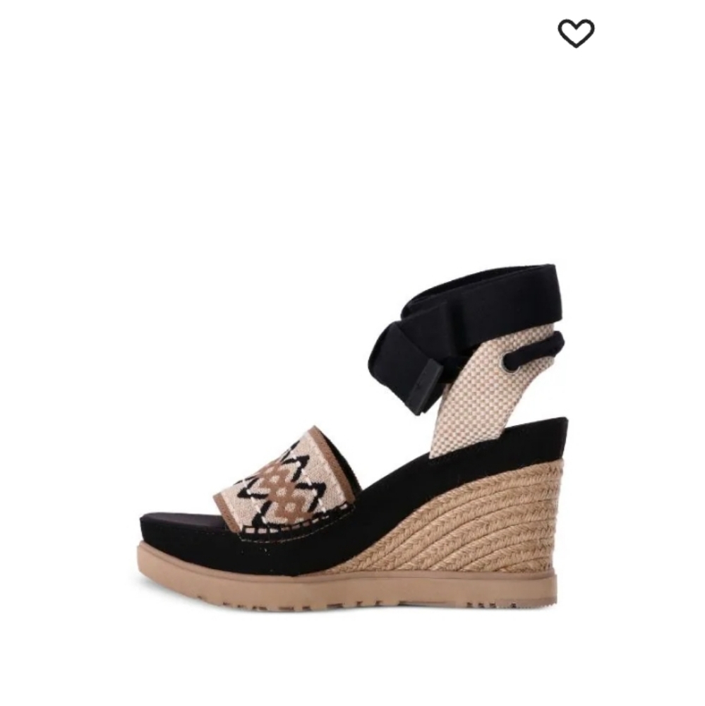 UGG ABBOT ANKLE WRAP PLATFORM WEDGE SANDALS WOMEN'S $150 - Picture 4 of 11